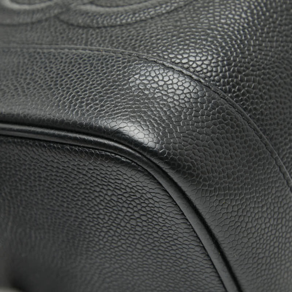 CHANEL Black Caviar Leather Logo Vanity Bag - Picture 7 of 12